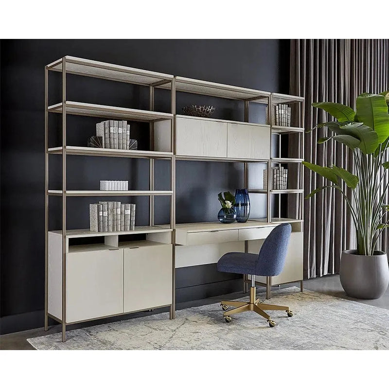 Ambrose Wooden Iron Modular Bookcase