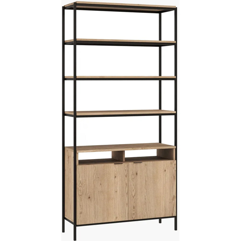 Ambrose Wooden Iron Modular Bookcase