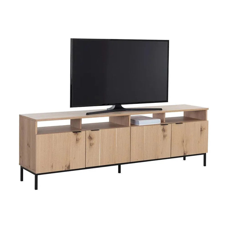 Ambrose Wooden Iron Modular Media Console & Cabinet-TV Stands & Media Centers-SUNPAN-LOOMLAN