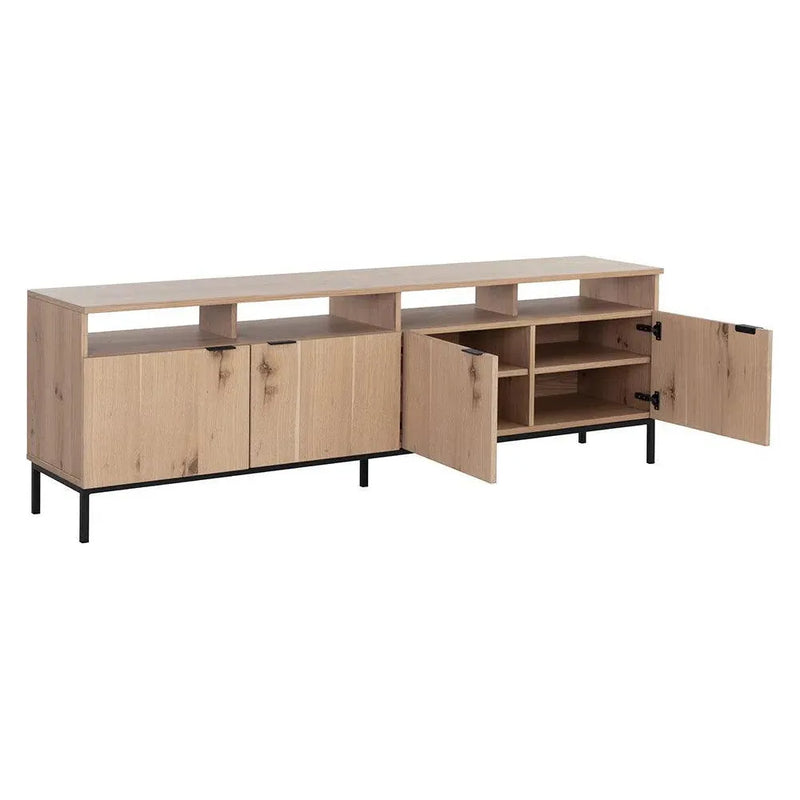 Ambrose Wooden Iron Modular Media Console & Cabinet-TV Stands & Media Centers-SUNPAN-LOOMLAN