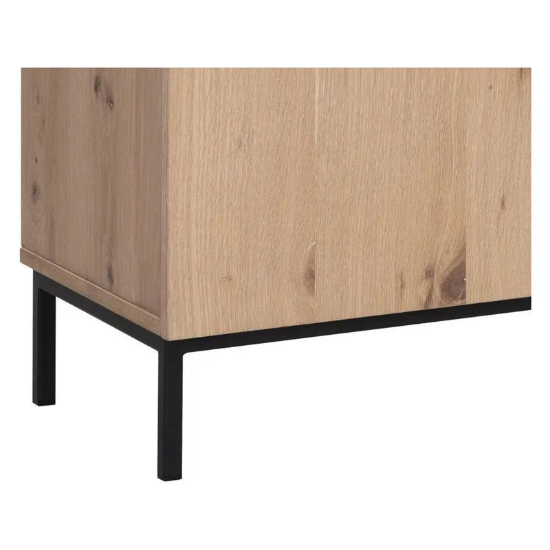 Ambrose Wooden Iron Modular Media Console & Cabinet-TV Stands & Media Centers-SUNPAN-LOOMLAN