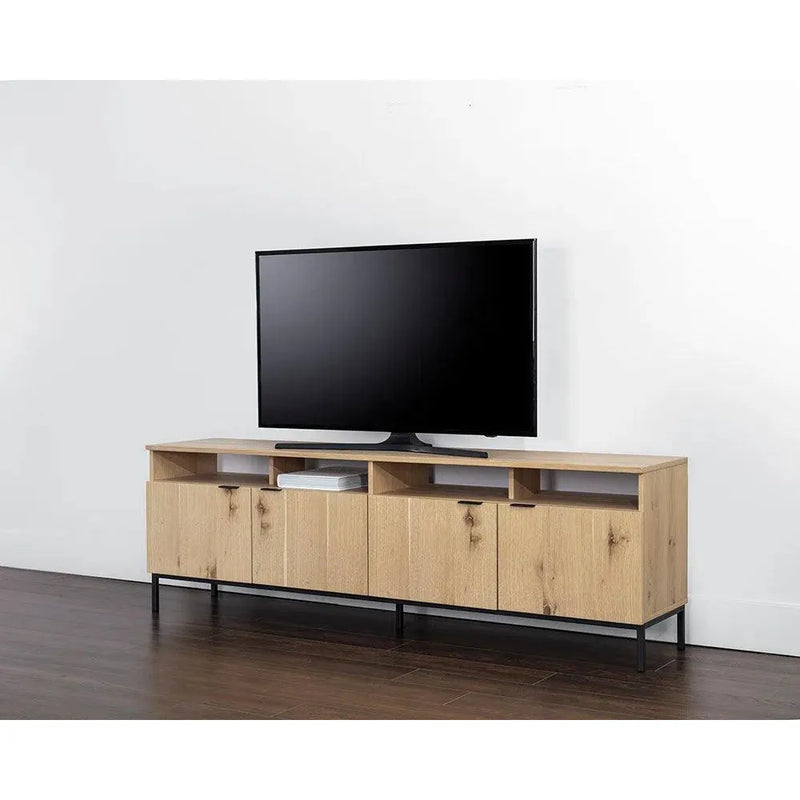 Ambrose Wooden Iron Modular Media Console & Cabinet-TV Stands & Media Centers-SUNPAN-LOOMLAN