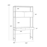 Ambrose Wooden Iron Modular Wall Desk-Home Office Desks-SUNPAN-LOOMLAN