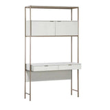 Ambrose Wooden Iron Modular Wall Desk-Home Office Desks-SUNPAN-Champagne Gold-Cream-LOOMLAN