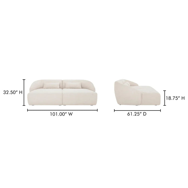 Amelia Double Chaise Sectional - LOOMLAN - Moe's Home - Chaises