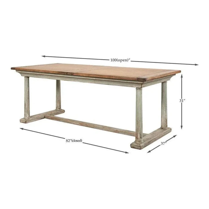 Amelia Two Tone Rectangle Extendable Dining Table-Dining Tables-Sarreid-LOOMLAN