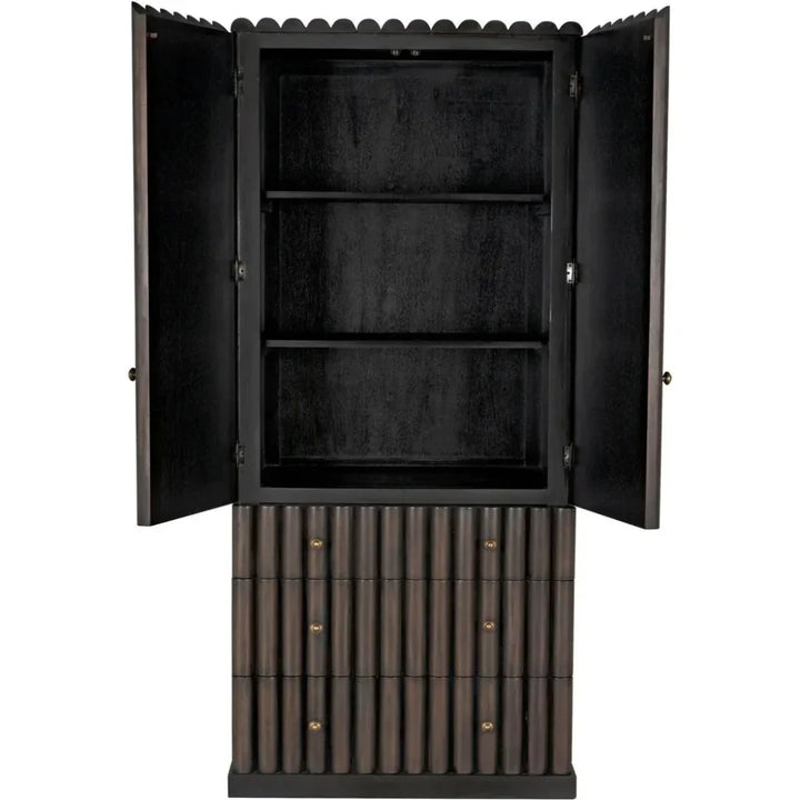 Amunet Hutch Bookcase Armoire Cabinet - LOOMLAN - Noir - Bookcases