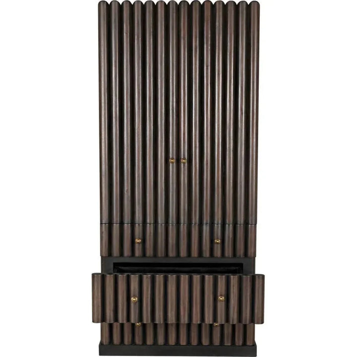 Amunet Hutch Bookcase Armoire Cabinet - LOOMLAN - Noir - Bookcases