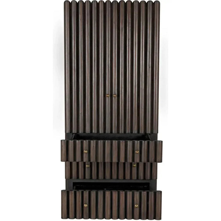 Amunet Hutch Bookcase Armoire Cabinet - LOOMLAN - Noir - Bookcases