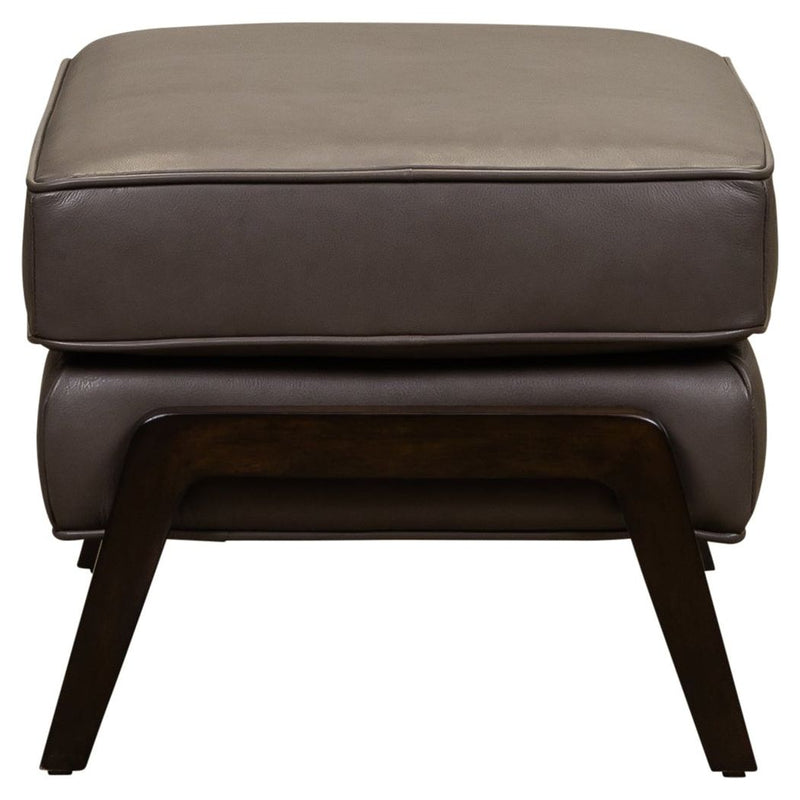 Anastasia Rectangular Leather Ottoman-Ottomans-Olivia + Quinn-LOOMLAN