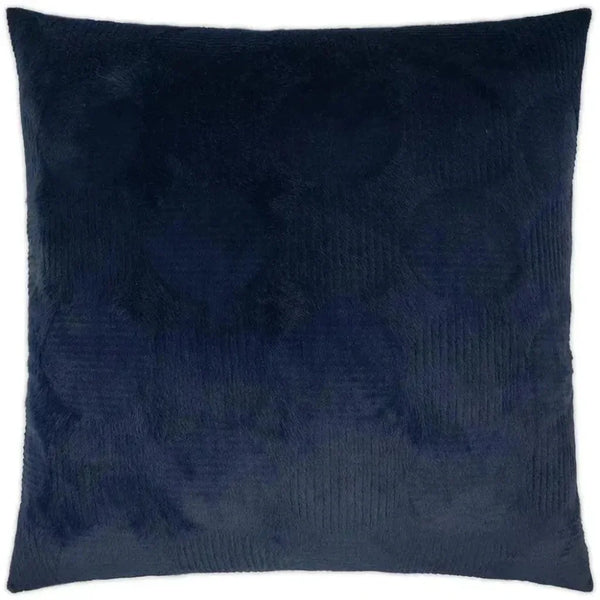 Angelou Indigo Solid Faux Fur Navy Large Throw Pillow - LOOMLAN - D.V. Kap - Throw Pillows