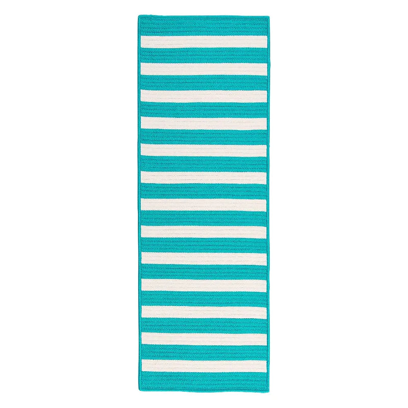 Aniston Runner Outdoor Rugs-Outdoor Rugs-Colonial Mills-Aqua-2' x 4'-LOOMLAN