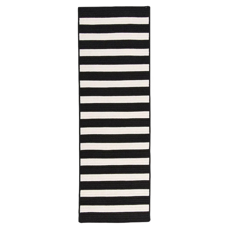 Aniston Runner Outdoor Rugs-Outdoor Rugs-Colonial Mills-Black-2' x 4'-LOOMLAN