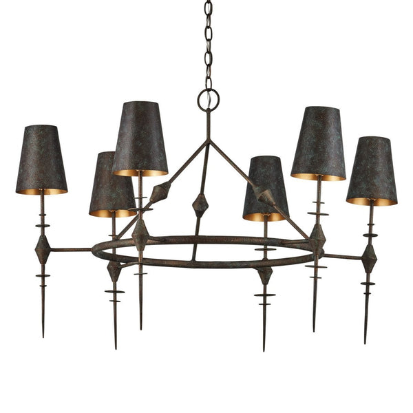 Anselm Six Bulbs Black Chandelier