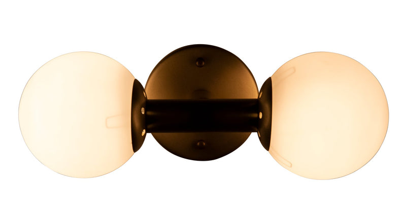 Antiope Metal and Glass Sconce With Antique Brass-Wall Sconces-Noir-LOOMLAN