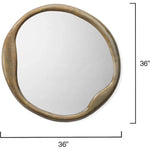 Antique Brass Aluminum Organic Round Wall Mirror