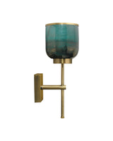 Antique Brass Aqua Metallic Glass Vapor Single Sconce Wall Sconces LOOMLAN By Jamie Young