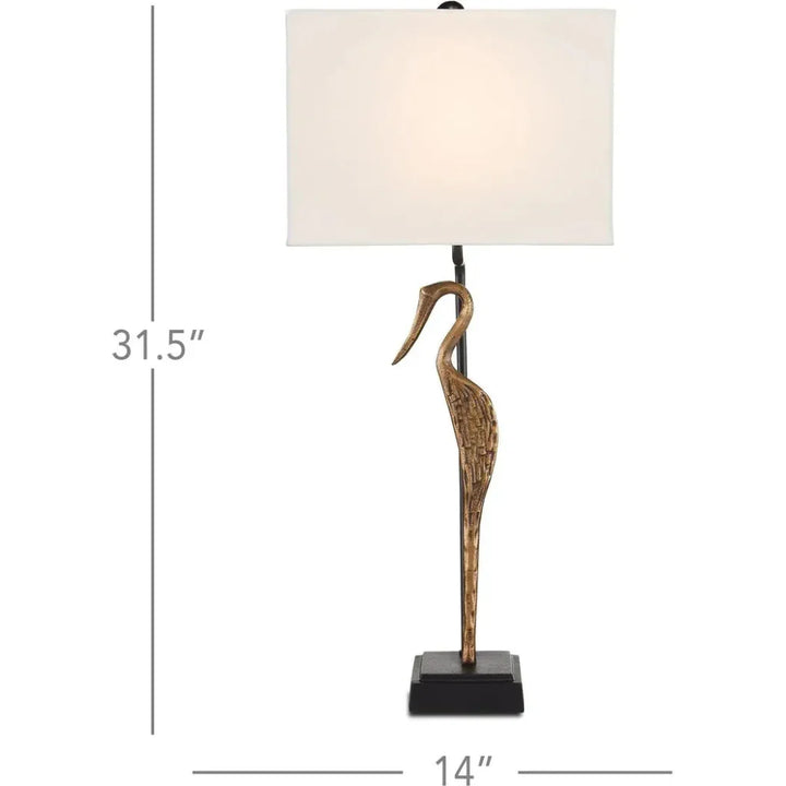 Antique Brass Black Antigone Table Lamp - LOOMLAN - Currey & Co - Table Lamps