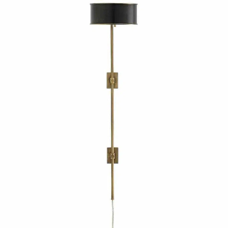 Antique Brass Black Overture Brass Wall Sconce