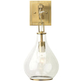 Antique Brass Clear Glass Tear Drop Hanging Wall Sconce Wall Sconces LOOMLAN By Jamie Young
