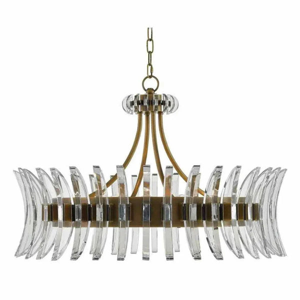 Antique Brass Coquette Chandelier - LOOMLAN - Currey & Co - Chandeliers