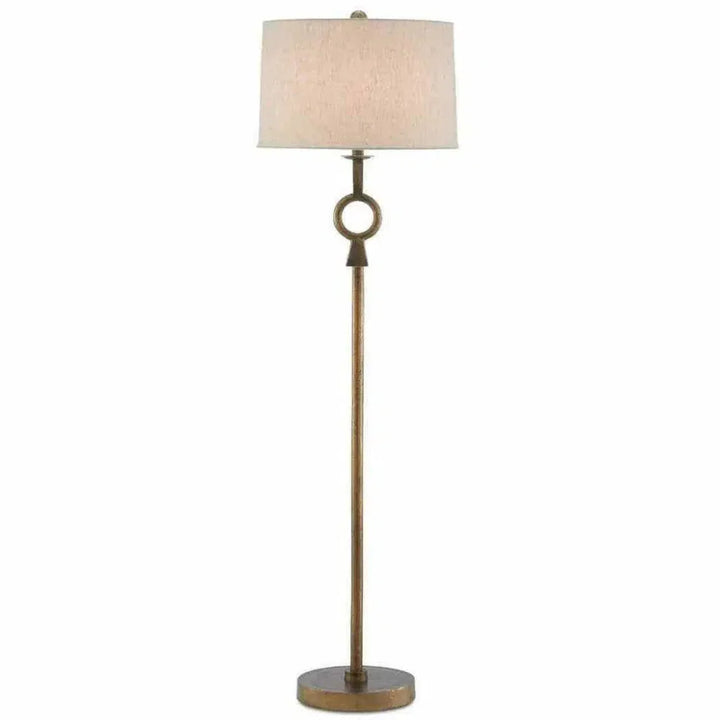 Antique Brass Germaine Floor Lamp-Floor Lamps-Currey & Co-LOOMLAN