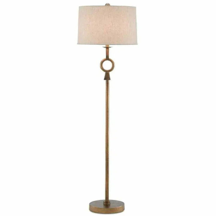 Antique Brass Germaine Floor Lamp-Floor Lamps-Currey & Co-LOOMLAN