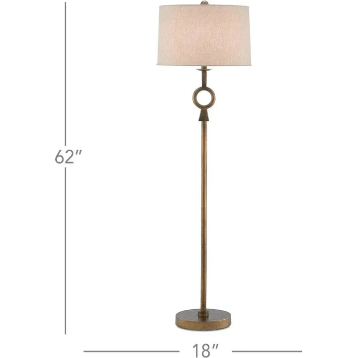 Antique Brass Germaine Floor Lamp-Floor Lamps-Currey & Co-LOOMLAN