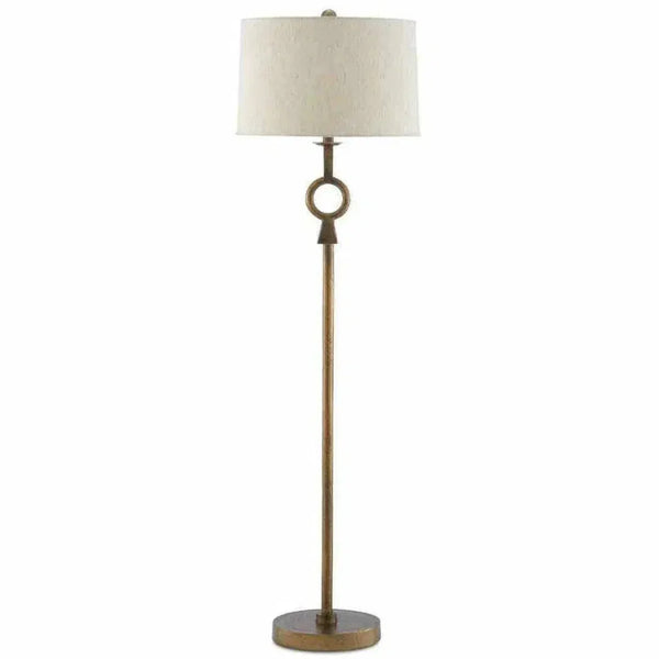 Antique Brass Germaine Floor Lamp-Floor Lamps-Currey & Co-LOOMLAN