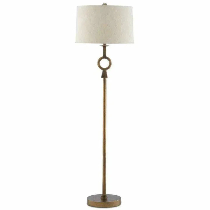 Antique Brass Germaine Floor Lamp-Floor Lamps-Currey & Co-LOOMLAN