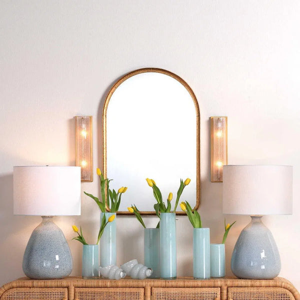Antique Brass Glass Moet Double Rounded Sconce Wall Sconces LOOMLAN By Jamie Young