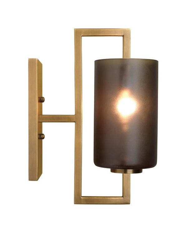 Antique Brass Grey Glass Blueprint Sconce Wall Sconces LOOMLAN By Jamie Young