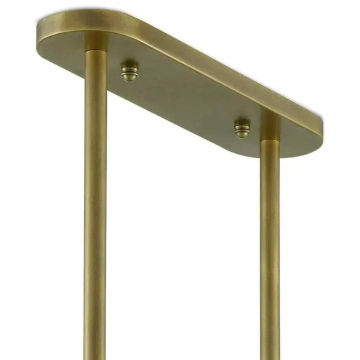 Antique Brass Linen Combermere Rectangular Chandelier - LOOMLAN - Currey & Co - Chandeliers