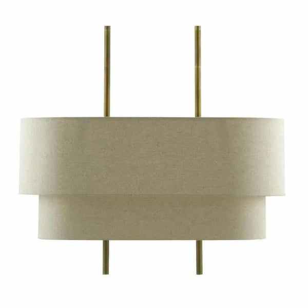 Antique Brass Linen Combermere Rectangular Chandelier - LOOMLAN - Currey & Co - Chandeliers