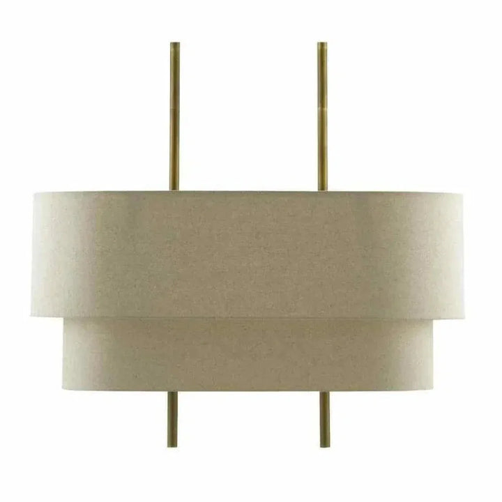 Antique Brass Linen Combermere Rectangular Chandelier - LOOMLAN - Currey & Co - Chandeliers