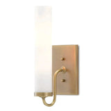 Antique Brass Opaque Glass Brindisi Brass Wall Sconce Wall Sconces LOOMLAN By Currey & Co