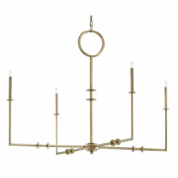 Antique Brass Rogue Chandelier Chandeliers LOOMLAN By Currey & Co