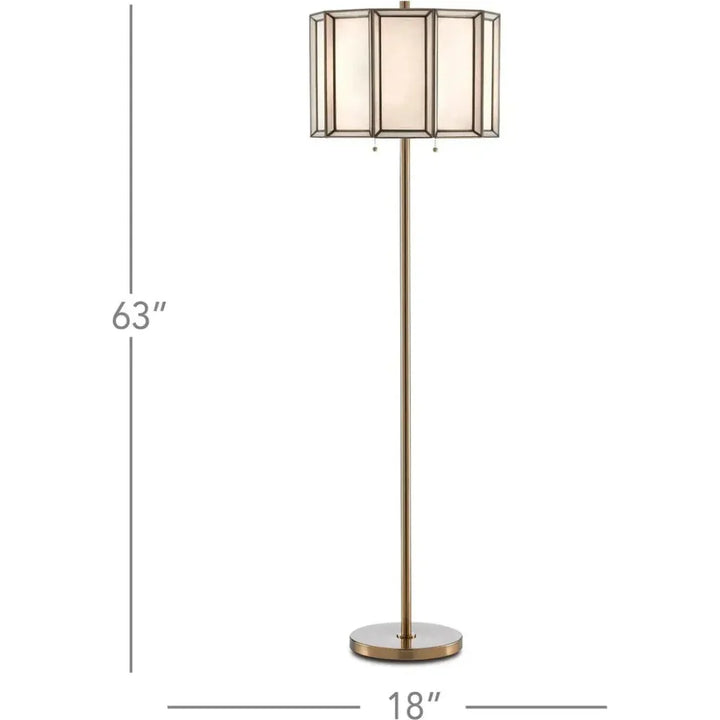 Antique Brass White Daze Floor Lamp-Floor Lamps-Currey & Co-LOOMLAN