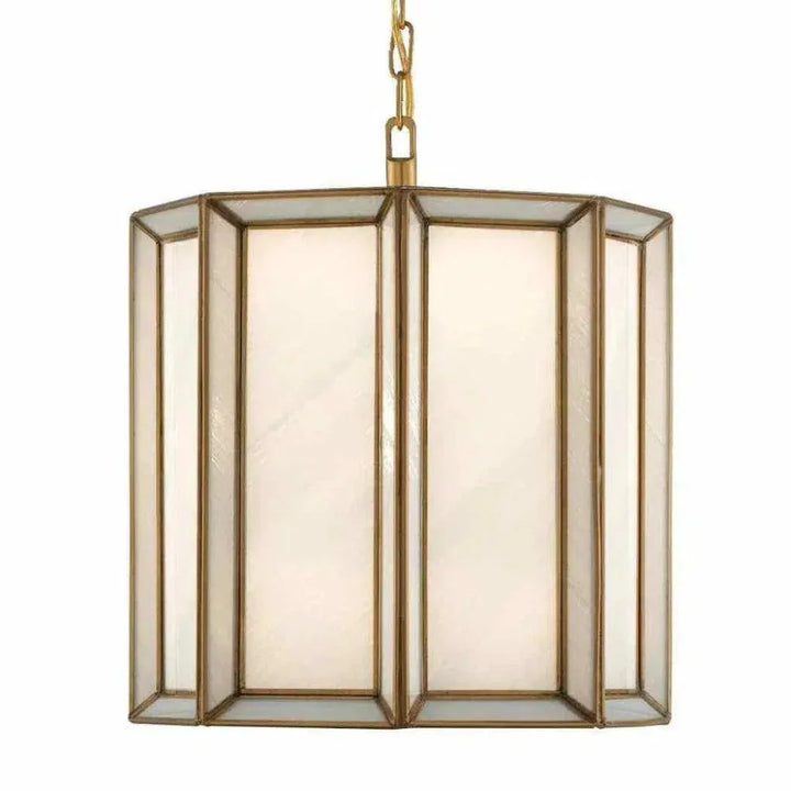 Antique Brass White Daze Pendant - LOOMLAN - Currey & Co - Pendants