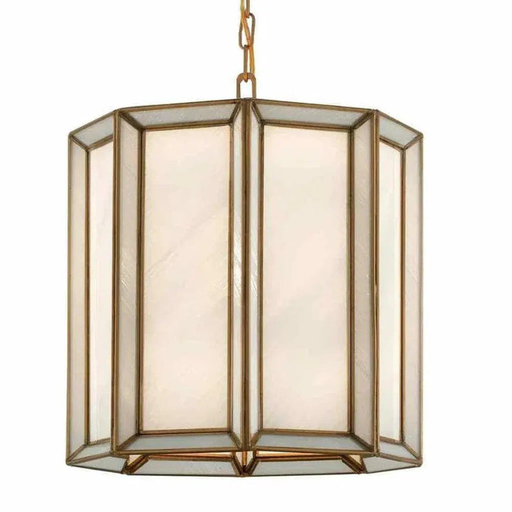 Antique Brass White Daze Pendant - LOOMLAN - Currey & Co - Pendants