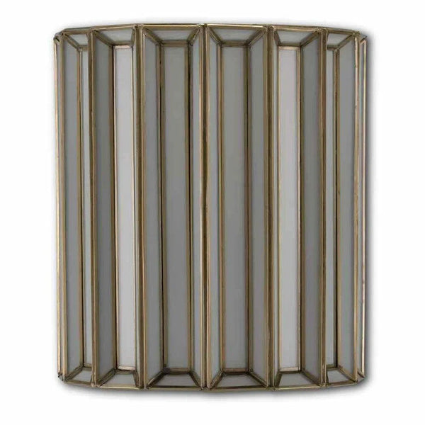Antique Brass White Daze Wall Sconce Wall Sconces LOOMLAN By Currey & Co