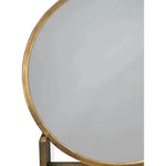 Antique Brass White Marble Odyssey Standing Wall Mirror