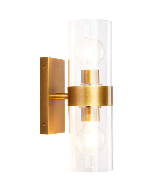Antique Brass and Clear Glass Chatham Wall Sconce Wall Sconces LOOMLAN By Jamie Young