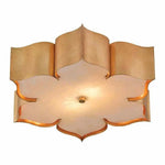 Antique Gold Leaf Grand Lotus Gold Flush Mount