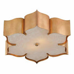 Antique Gold Leaf Grand Lotus Gold Flush Mount