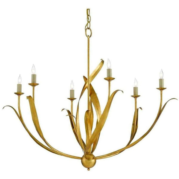 Antique Gold Leaf Menefee Chandelier Chandeliers LOOMLAN By Currey & Co