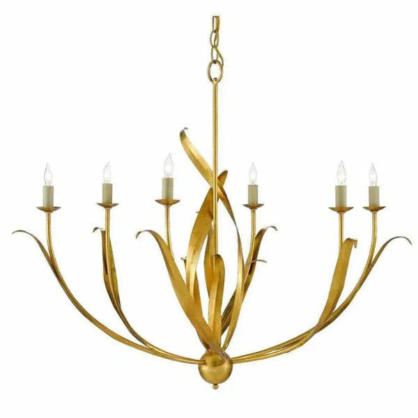 Antique Gold Leaf Menefee Chandelier - LOOMLAN - Currey & Co - Chandeliers