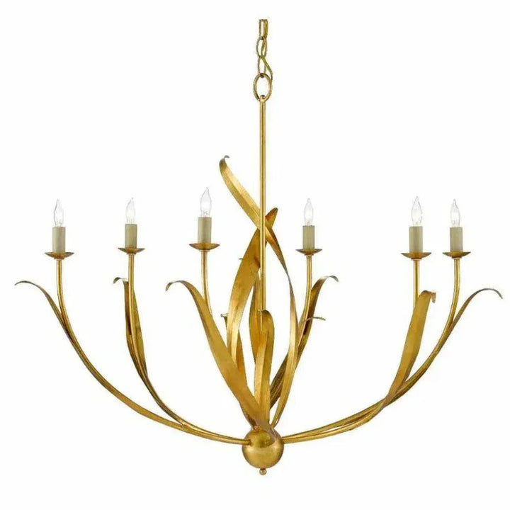 Antique Gold Leaf Menefee Chandelier - LOOMLAN - Currey & Co - Chandeliers