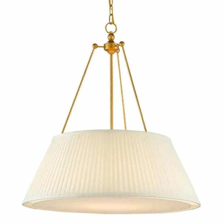 Antique Gold Leaf White Lytham Pendant - LOOMLAN - Currey & Co - Pendants