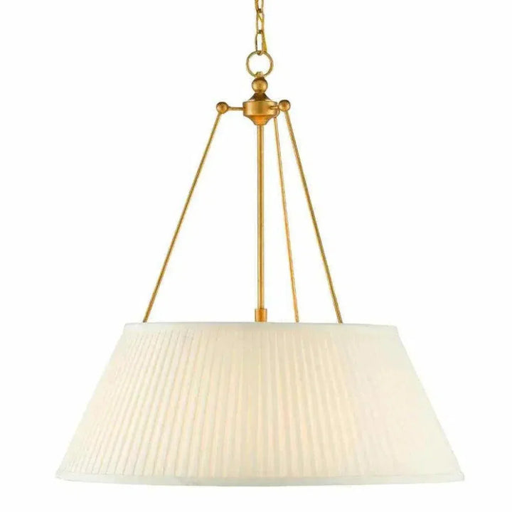 Antique Gold Leaf White Lytham Pendant - LOOMLAN - Currey & Co - Pendants